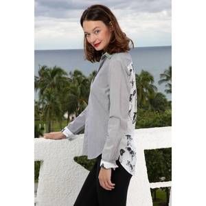 NEW DIZZY-LIZZIE chesapeake top in lack stripes with doggie back